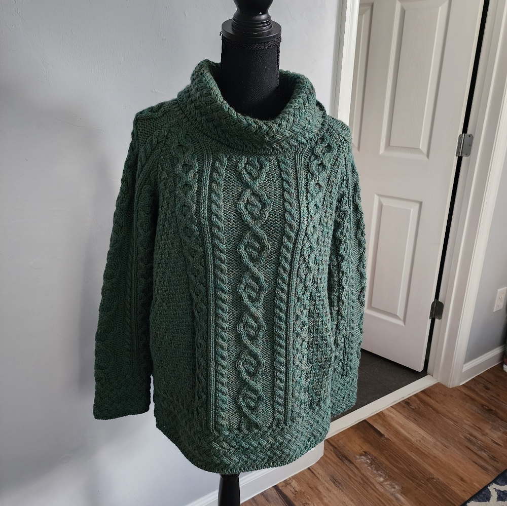 Aran Sweater Market Aran Cowl Neck Tunic Sweater
